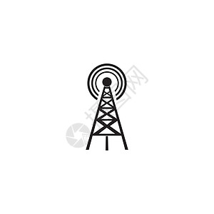 电话线信号塔标志矢量标识公司海浪电话网络天线技术收音机车站细胞插画