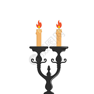 金属蜡烛罩蜡烛图标矢量说明设计模板燃烧持有者风格家具灯芯青铜古董吊灯枝形插图插画