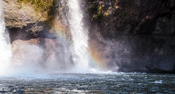 haoHaew Suwat瀑布的彩虹瀑布Hao Yai岩石风景公园太阳森林旅行旅游叶子荒野蓝色背景