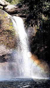 haoHaew Suwat瀑布的彩虹瀑布Hao Yai叶子丛林公园蓝色风景旅行旅游城市墙纸热带背景