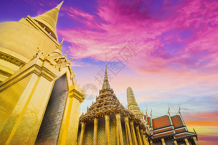 玉佛寺金佛塔 泰国曼谷地标背景图片