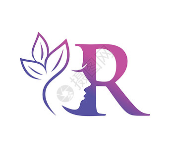 Montimact 美容 Logo 初始字母 R背景图片