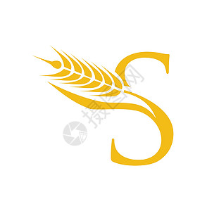 小麦谷物初始字母S背景图片