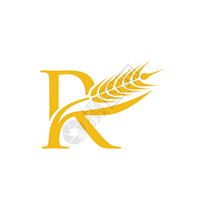 小麦谷物 初始字母R背景图片