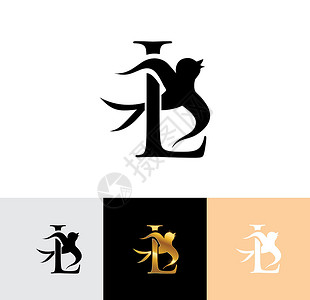 洋紫荆燕燕鸟首字母L设计图片