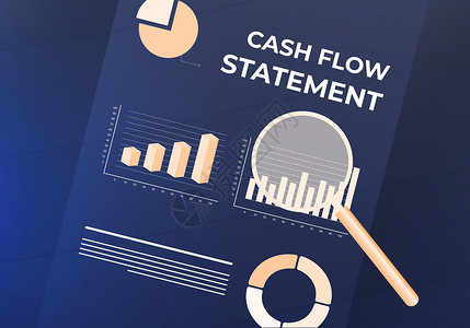 发生现金流量表-财务业务概念说明与财务报告文件 图表和图表 现代平面设计矢量概念设计图片