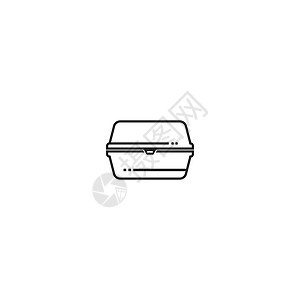 泡沫饭盒泡沫塑料午餐盒图标学校大学白色小吃早餐饭盒学习知识图书馆盒子插画