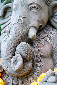 图额神印度神迦内沙的斯图科雕塑背景