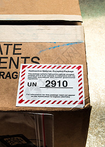 联合国标志放射性材料例外包件的联合国编号标签号来源活力标志数字贴纸纸盒危险警告原子物质背景