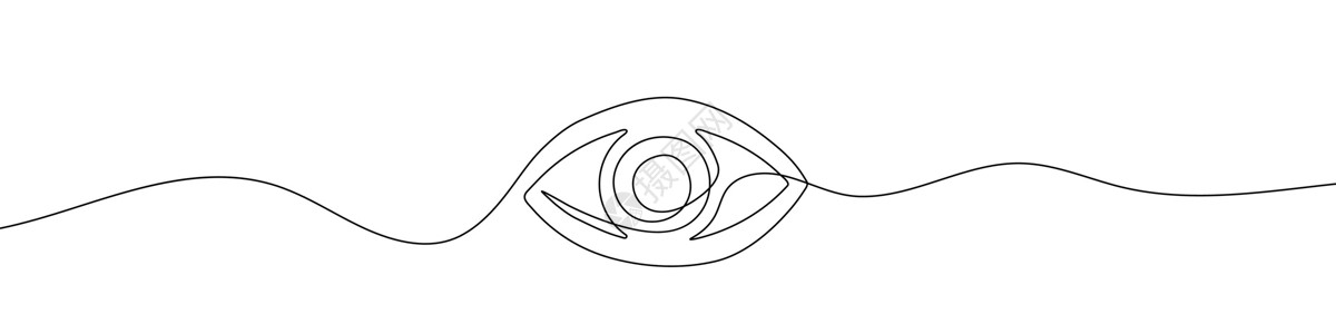 眼睛的线性背景 人类眼睛的连续线图画解剖学医生光学镜片插图标识眼科黑色艺术眼球插画