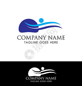 和 Spa Logo 签名游泳运动环境水池商业插图公司圆圈标识品牌背景图片
