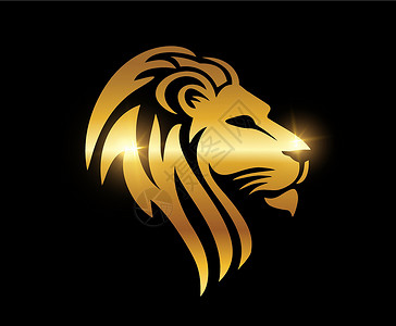 金狮头 矢向登戈信号标识金子艺术运动动物商业野生动物标签捕食者狮子背景图片
