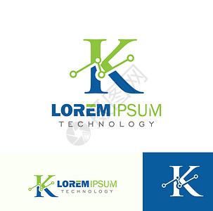 设计科技公司技术初始字母 K圆圈营销排版插图徽章缩写字体艺术身份品牌插画