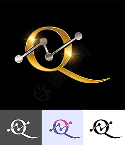 黄金技术金字词Logo字母Q背景图片