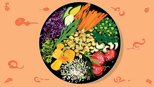 鹰嘴豆沙拉新鲜蔬菜和草药 西红柿和豆子加芝麻可改善健康 可以提高健康水平设计图片