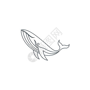 青头鱼Whale 图标徽标标识插图模板矢量动物游泳艺术野生动物蓝色荒野尾巴海洋绘画生活插画