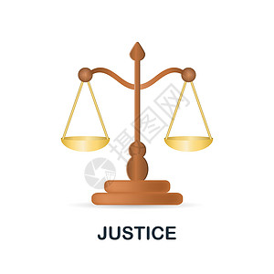 在 3d 中的正义图标 核心价值观系列中的彩色插图 用于网页设计 信息图表等的 3d 卡通正义图标背景图片