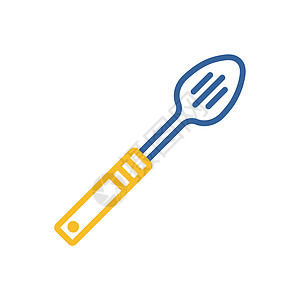 排水矢量图标的勺子用具食物服务厨房工具家居厨具炊具用品面条背景图片
