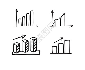 增长图涂鸦轮廓图 利润动态 业务 分析绘图图标金融统计经济图表信息墨水推介会成就商业生长背景图片