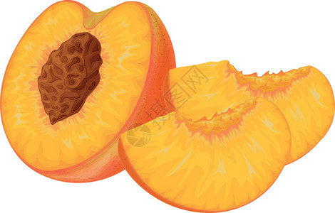 桃 桃子的形象 成熟多汁的桃子与一块石头 切开的桃子 成熟的果实 素食维生素产品 矢量图果汁油桃插图饮食食物团体甜点水果营养收成插画