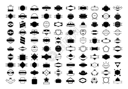 徽章和框架收集 边框和标签设计要素背景图片