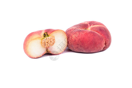 蟠桃水果桃子蔬菜团体甜点宏观食物黄色白色红色高清图片
