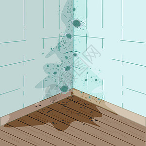潮湿的房间在墙壁和地板上磨 在浴室或客厅的墙上磨插画