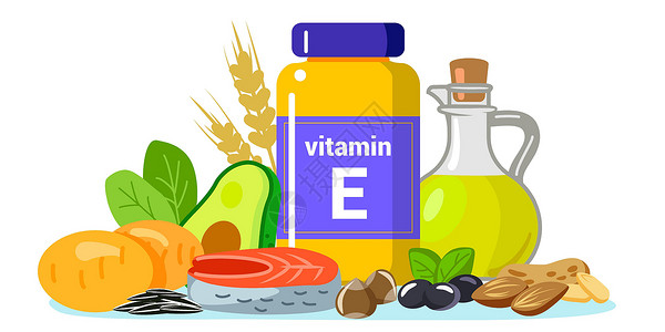 牛油果油含有tocopherol的维他命 E 食品插画