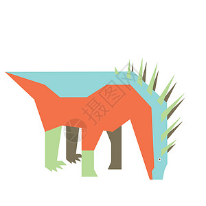 阿马加龙一种灭绝史前动物的多姿多彩的微小例子动物古生物学插图绘画背景