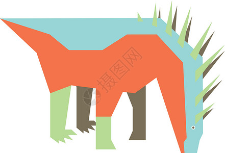 阿马加龙一种灭绝史前动物的多姿多彩的微小例子插图动物古生物学绘画插画