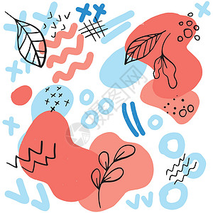 冬季温泉度假矢量趋势抽象平方艺术模板 包含花卉和几何元素 用于社交媒体文章 移动应用程序 横幅设计和背景等设计图片