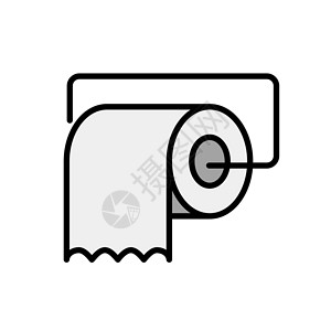 卫生纸图标厕所纸卷图标浴室毛巾洗手间排便房间铺层家庭组织纸巾卫生间插画