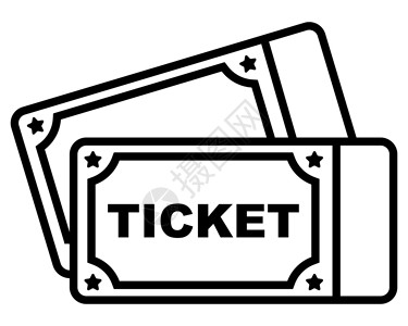 票据识别活动入场券的图标插画