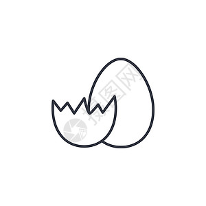 鸡蛋线图标单向矢量插图背景图片