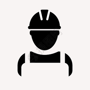 验房师建筑工人矢量图标 高品质黑色风格的矢量图标服务男人验船师建设者员工帽子工人扳手建筑师安全帽插画