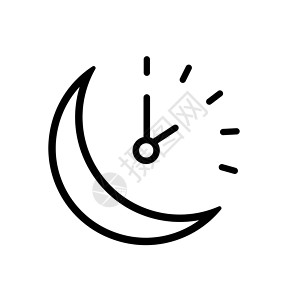 夜间指示灯标识月亮和星星的图标 睡眠梦的象征 晚上或睡觉时间标志 报告文件 信息和勾选图标 货币兑换 向量插画