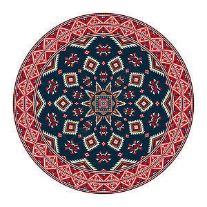 地毯图案格鲁吉亚刺绣符号 15插画