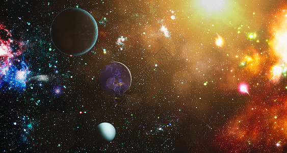 深空的螺旋星系 自由空间中行星和星系的恒星 宇宙中的彩色星云和疏散星团 这张图片的元素由 NASA 提供星际地球气体绘画天空乳白背景图片