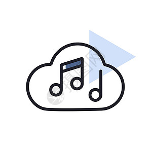 音乐音符云声音矢量 ico贮存技术笔记旋律互联网按钮服务器歌曲插图数据背景图片