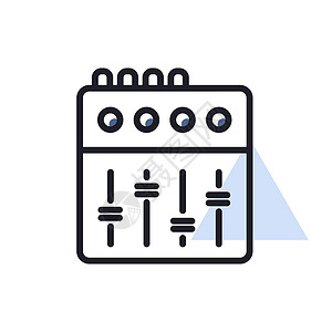 混合控制台矢量平面 ico体积桌子插图生产调节器电子推子播送工作室娱乐背景图片