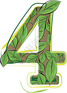 5月4号绿叶字母图示第4号设计图片