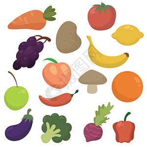 平板水果和可耕地插画
