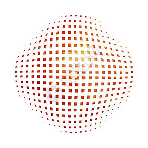 丝网印带有半调点效果的红色抽象圆 矢量说明插画