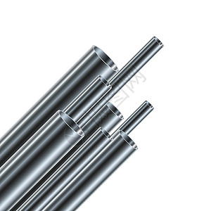 不锈钢管一组钢管或铝管 分离 矢量示意图插图信息工具气体工程工业图表成套连接器工厂插画