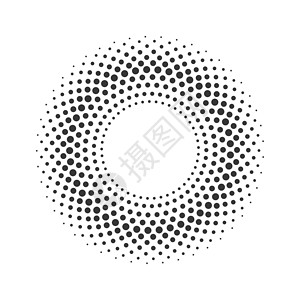 黑色圆形楼梯半调点圆 矢量说明创造力白色黑色艺术印迹圆形几何学插图邮票插画