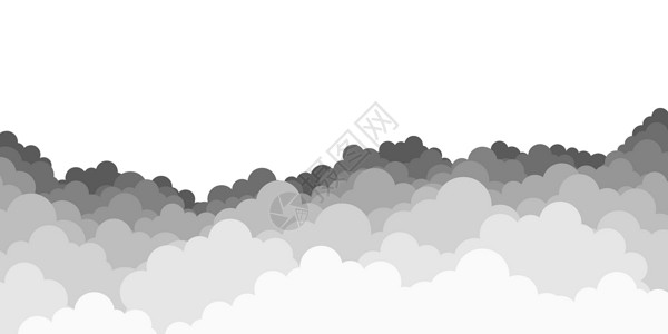 灰色云彩天空有暗云 矢量插图黑色环境危险场景白色下雨戏剧性乡村灰色风暴插画