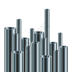 法兰一组钢管或铝管 分离 矢量示意图合金图表成套工具工业连接器信息配件工程插图插画