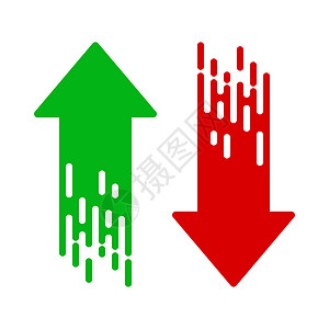 绿色向下箭头矢量箭头隔离 向下和向上箭头设计图片