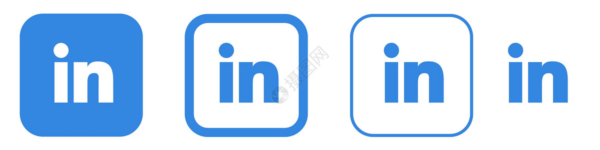 2020安全月Linkedin 图标集 孤立 矢量社交媒体标志 LinkedIn社交网络服务 乌克兰 2020 年 6 月网站按钮工作公司营销插画