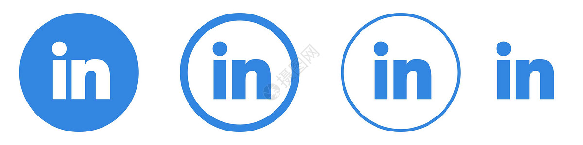 2020全球算力大会Linkedin 图标集 孤立 矢量社交媒体标志 LinkedIn社交网络服务 乌克兰 2020 年 6 月商业按钮营销链接世界插画